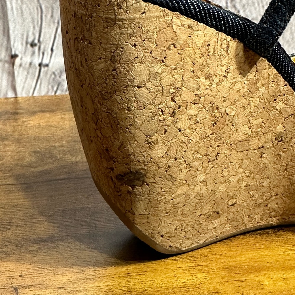 Dolce & Gabbana Vintage Blue Jean Cork Wedges size 35 - Picture 6 of 13